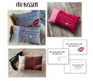 Stickserie ITH - Kissen "Ich schnarche nicht" 3 Motive, 12 Varianten